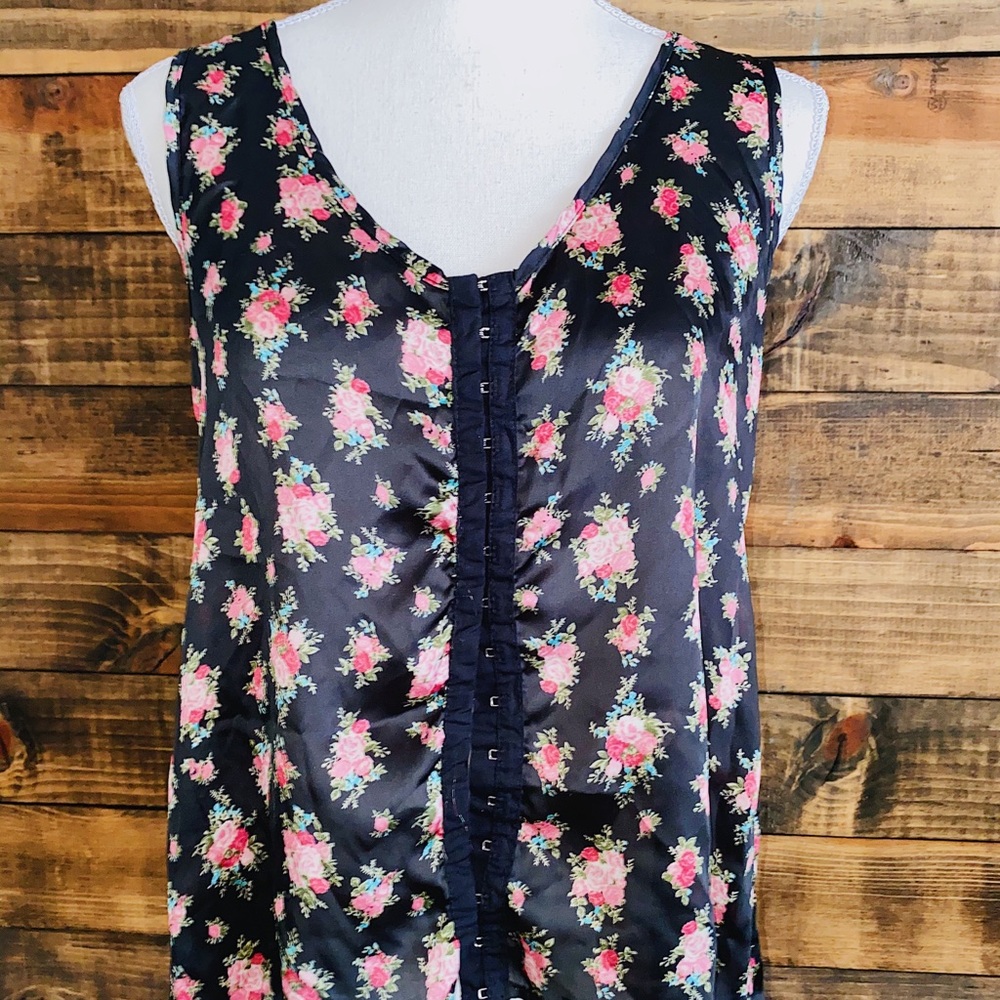 Bjewel Women’s Floral Short Sleeve Satin Blouse.